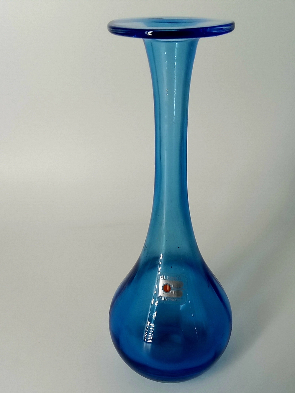 Blue Glass Blenko Vase - MCM
